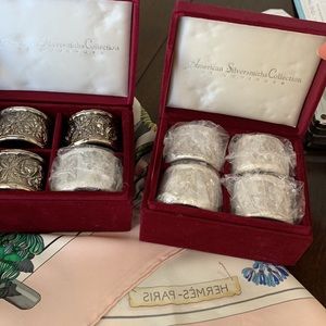 American silversmiths collection of napkin holders 2 sets